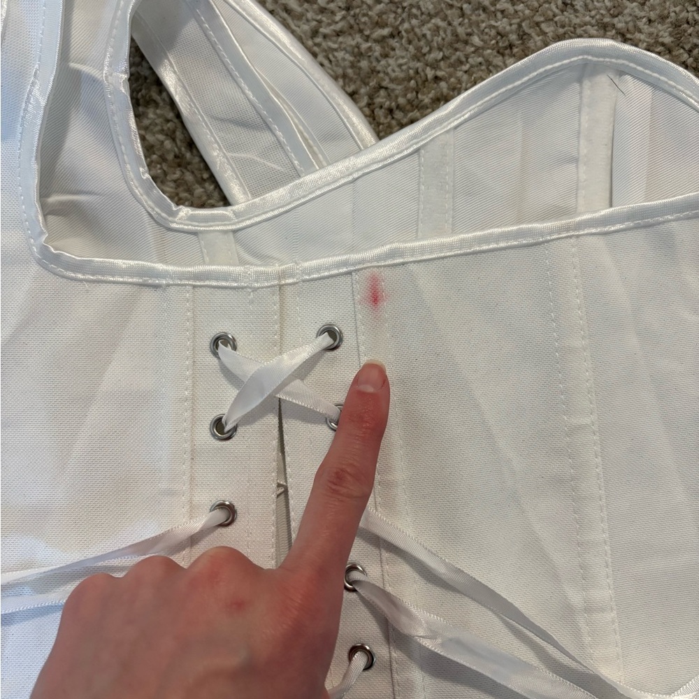 Asymmetrical White Structured Corset - image 8